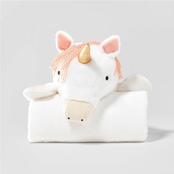 Pillowfort White Unicorn Hooded Blanket - Picture 1 of 7